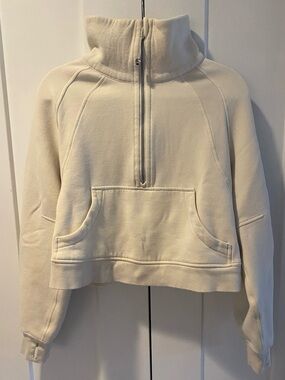 Lulu Lemon Scuba Cream Cropped  Funnel Neck Sweatshirt